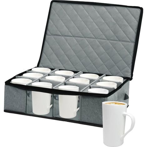 Soporte para 12 tazas de café - Soporte apilable para vajilla con separadores (1/5)
