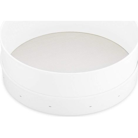 Grand tamis en plastique en acier inoxydable et plastique PS - Diamètre : 30,5 cm - Maille : 0,5 mm - Passe au lave-vaisselle - Blanc