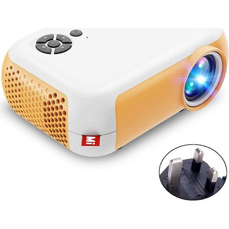 Tragbarer A10 Mini-Projektor, unterstützt 1080p-LED-Projektion für USB-Stick-DVD-Player – UK-Stecker