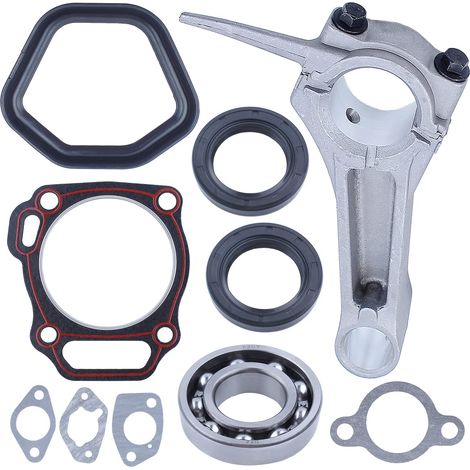 Bielle Adefol pour moteurs Honda GX340 GX390 11HP 13HP avec joint de cylindre, joint d'admission, joint de carburateur, joint de couvre-culasse, joint d'huile, palier d'huile 13200-ZE2-010 (1/5)