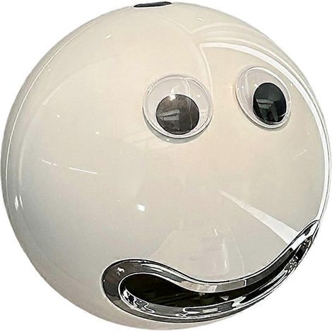 Boîte à papier toilette murale avec ventouse, motif visage souriant, sans perforation. (1/5)