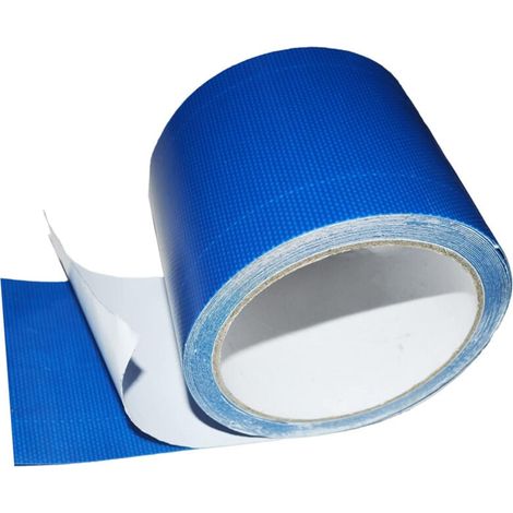 Ruban Adhésif de Réparation de Bâche, Ruban D'étanchéité pour Camion ou de Serre, Toile de Tente ou Tonnelle (8 cm x 5 m, Bleu) (1/4)