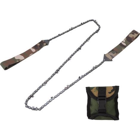 Tronçonneuse de Poche Portable avec Poignée en Paracorde 36 Pouces Dents Fines Scie Tirée à la Main Élagage Manuel Tronçonneuse Équipement de Survie Chaîne Pliante Scie à Main Outils de Jardin (1/5)