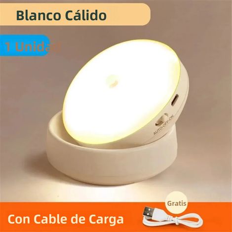 Veilleuse LED à détecteur de mouvement rechargeable par USB, Lampe ronde économe en énergie pour chambre, couloir, salle de bain, Lampe murale avec allumage/extinction automatique (1/5)