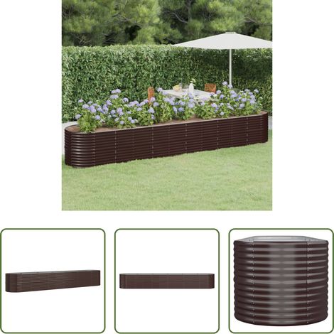 Pflanzkübel -  Hochbeet Verzinkter Stahl 440x80x68 cm Braun (1/5)