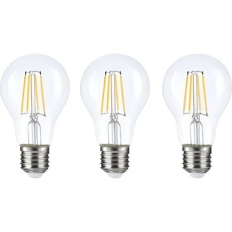 Ampoules LED E27 A60 3.8W Filament Classe Énergétique A 210lm/W - Pack de 3 - Blanc Chaud 2300K - 3500K - SILAMP