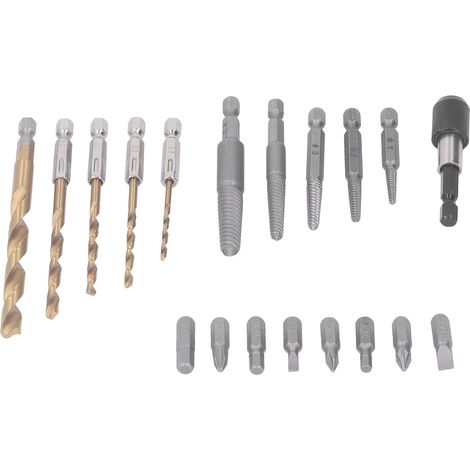 Schraubenausdreher-Set zum Entfernen beschädigter und abgebrochener Schrauben, Sechskant-Spiralbohrer mit Schraubendreher-Bit-Set (1/5)