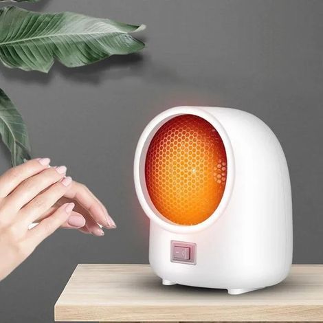 Chauffage soufflant électrique de bureau pour la maison – Mini-chauffage de bureau 400 W – Céramique – Portable – Blanc (1/4)