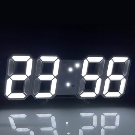 Horloge Murale Numerique LED - Affichage 24 Heures - Mode Nuit - Commande a Distance - Pour Salon Chambre Bureau - 23,5 x 8,5 cm (1/4)