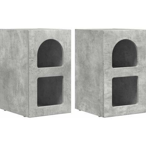 Maison Exclusive - Nachttisch 2 pcs Beton Grau 29,5 x 33,5 x 50 c