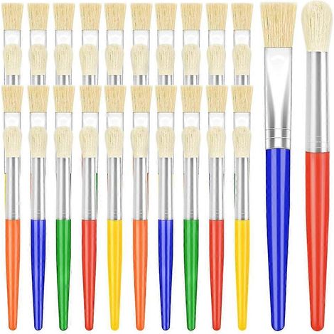 Pinceaux, lot de 50 pinceaux pour enfants, pinceaux ronds et plats pour tout-petits, adaptés aux enfants d'âge préscolaire. (1/5)