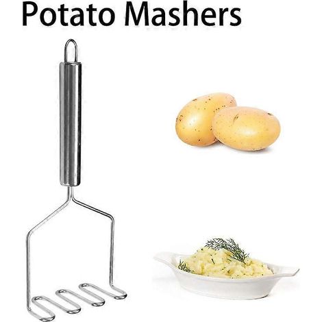 presse-purée en acier inoxydable, broyeur de pommes de terre, coupe-pommes de terre en forme de vague, accessoire de cuisine, ustensile de cuisine (1/5)