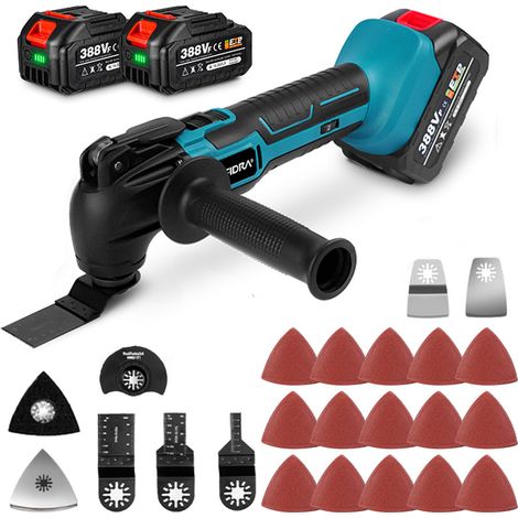 Onevan – Outil multifonction oscillant 18V – 6 vitesses réglables – Angle d'oscillation 4° – 22 accessoires – Changement rapide de lame (1/5)