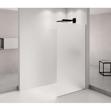 Polysan Architex - Mampara de ducha Walk-In, 66x210 cm, negro mate/cristal mate AXB70MT (1/2)