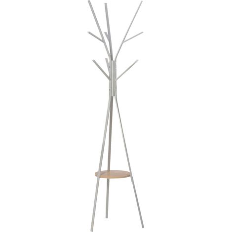 Garderobenständer Standgarderobe, Kleiderständer, Flurgarderobe In Weiß, Metall, 45X45X180Cm