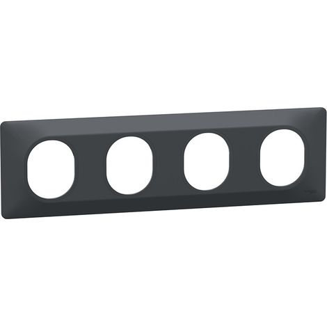 Schneider Electric – Plaque de finition 4 postes horizontale 71 mm anthracite – Enjoliveur à clipser pour installation rapide – S340708
