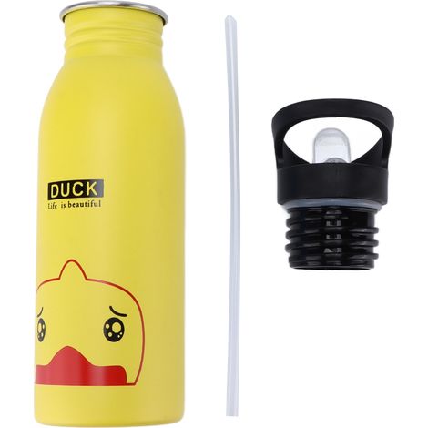 Gourde Isotherme Sport 500ml en Acier Inoxydable avec Bec, Design Canard Jaune pour Randonnée et Fitness (1/5)