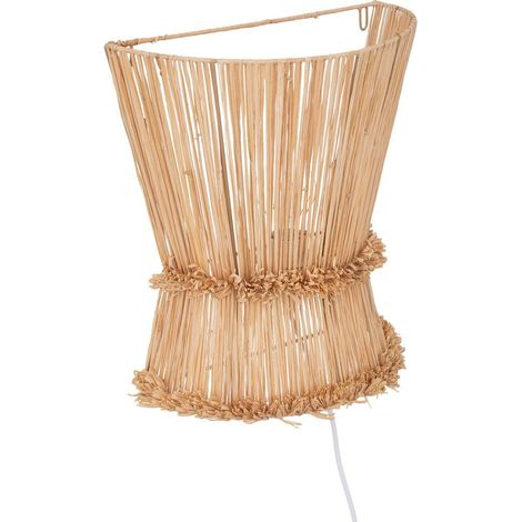 Atmosphera – Applique murale en raphia tressé et fer – 30 cm largeur – Douille E27 – Lumière tamisée pour ambiance cosy – Installation facile (1/5)