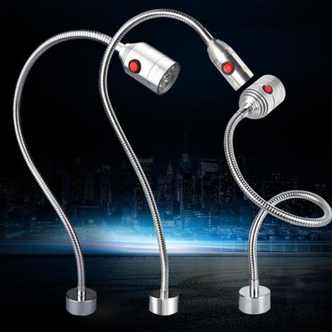 Lampe à col de cygne LED 24V pour machines-outils, lampe de table industrielle à forte attraction magnétique, lampe universelle pour tour. (1/4)