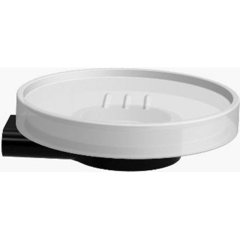 Colombo Design Mini porta sapone a parete vetro acidato nero opaco codice prod: B40010NM-VAN
