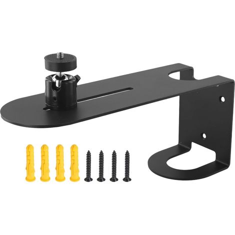 Support mural pour projecteur réglable à double axe avec trou de vis de 6,35 mm pour cinéma maison, bureau, installation au plafond, support en alliage d'aluminium robuste jusqu'à 3 kg L (1/5)