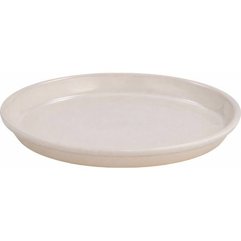 Soucoupe en grès blanc pour cache pot - Blanc (1/4)