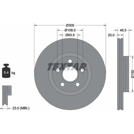 Lot de 2 Disques de frein Textar 92326003 FORD 2252901 2252903 2279487 2279488