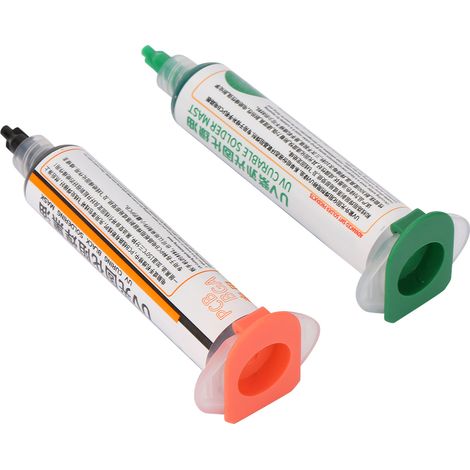Lot de 2 masques de soudure polymérisables aux UV pour circuits imprimés BGA, vernis épargne, noir/vert (1/5)