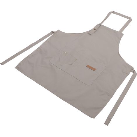 Tablier de serveur/serveuse en coton confortable avec poches, gris (1/5)