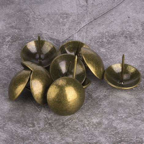 30 Clous de Rembourrage à Tête Ronde Bronze Cyan, Accessoires de Meubles en Fer Galvanisé 30x30mm Épaissis (1/5)