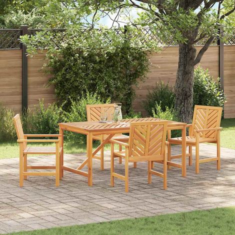 Garten Essgruppe 5 Stk. Braun Massivholz Akazie vidaXL (1/5)