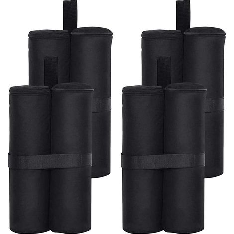MaxxGarden Sacos de Peso - 4 piezas - Sacos de Arena - Pesas para Pies para Carpa Plegable, Sombrilla de Patio, Muebles de Jardín - Negro (1/3)