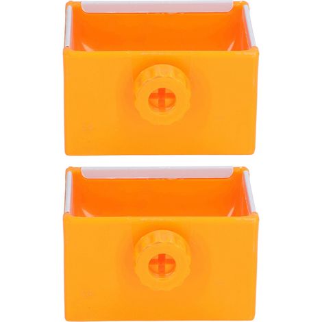Bol Alimentation Animal - Plastique Orange Anti-Rongeur - Compatible Cage Métal - Installation Facile - Lot De 2 (1/5)