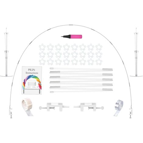 Kit d'arche de ballons Support d'arche de ballons réutilisable Blanc Ajustable pour les mariages, remises de diplômes, anniversaires, décorations de Noël (1/5)
