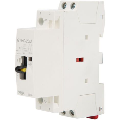 2P 25A 220V 50Hz DIN Rail Domestique AC Contacteur avec Commande Manuelle Switch2NO