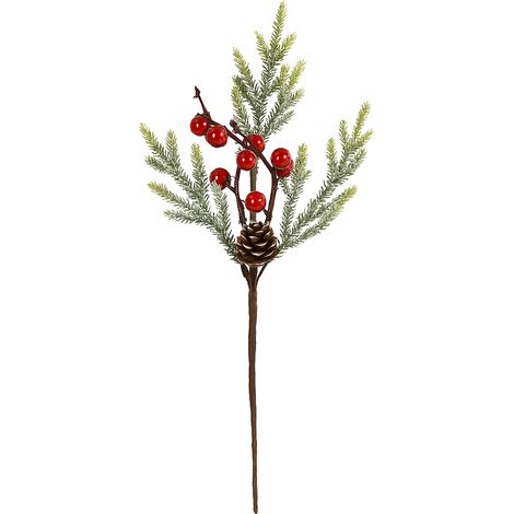 Ramo decorativo in PVC con bacche per addobbi floreali, decorazione natalizia da 30cm -Bacche rosse (1/5)
