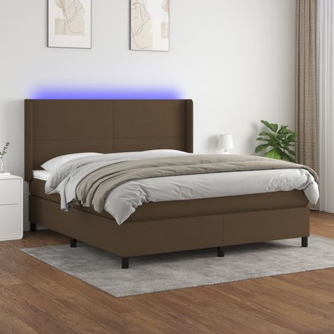 vidaXL Lit à ressort LED avec tête de lit 160 x 200 cm tissu (1/5)