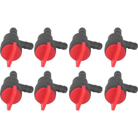 Lot de 8 vannes d'arrêt de carburant 1/4 po, vanne d'arrêt à 90 degrés, vanne à essence droite pour Stens, Oregon, MTD et Cub Cadet (1/5)