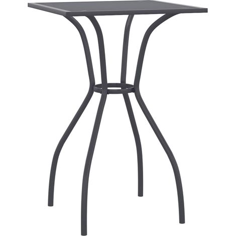 Table de jardin anthracite 50x50x72 treillis d'acier (1/5)