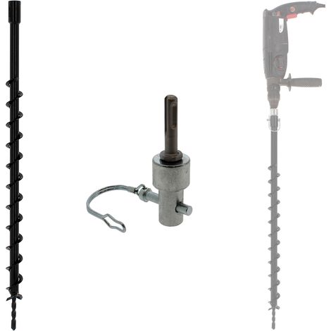 Gt Market – Mèche pour tarière Ø 40 mm – Longueur 80 cm – Adaptateur SDS-plus pour perceuse et perforateur – Acier robuste pour terre