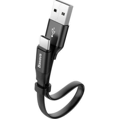 Cavo USB piatto USB-C con supporto 2A 23CM Nero (1/5)