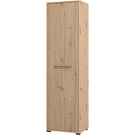 Kledingkast 1 Deur Camerano, 2 Planken, Bruin Eiken Noesten, Kledingroede, 3 Compartimenten (1/5)