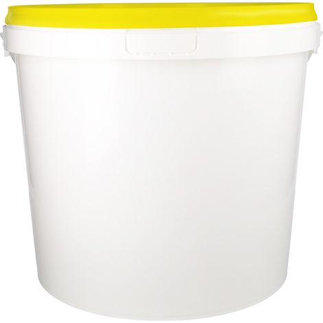 Seau avec couvercle 10 L jaune/blanc, (PP) alimentaire hermétique (1/4)