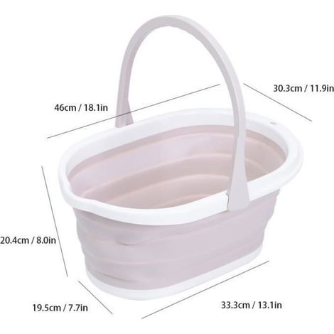Seau de Vadrouille Pliable Ménage Portable Baril d'Eau de Nettoyage pour Maison Salle de Bains (Kaki) (1/2)