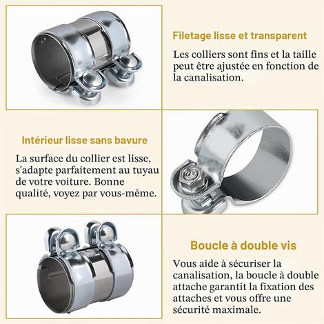 Connecteur Tuyau Collier D'échappement 55mm Bande Tuyau D'échappement (1/2)