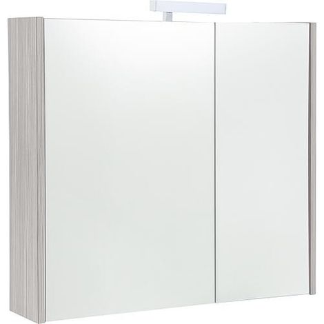 Armoire à glace Akira avec éclairage LED, 2 portes, mélèze, 800x700x155mm (1/5)