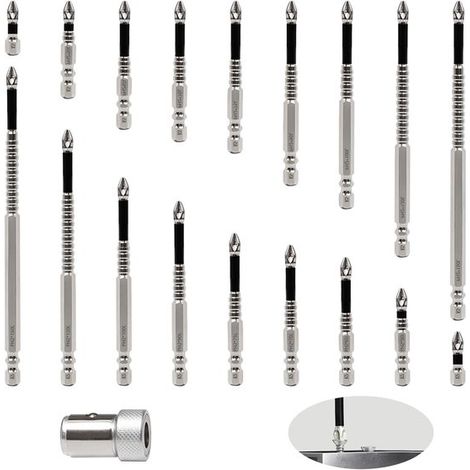 18-teiliges magnetisches Bohrerset für Schraubendreher rutschfeste Phillips-Bits aus Stahl elektrische Bohrmaschinen 25 50 65 70 75 90 100 120 mm (1/5)