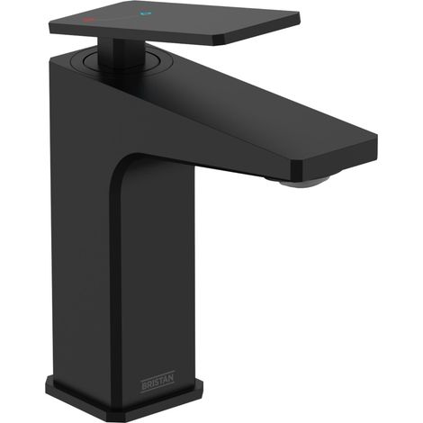 Bristan Delgado Eco Start Basin Mixer with Clicker Waste Black (1/2)