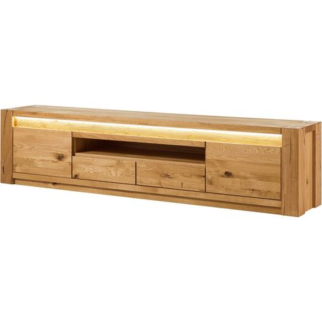 Mobile Tv in legno di quercia selvatica 223x40x53 oliato naturale KENT 132