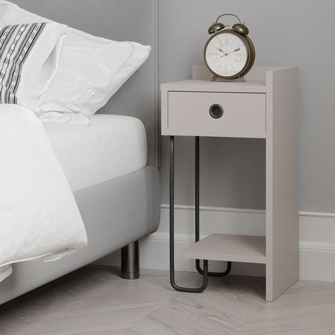 Decortie Sirius Table de chevet moderne Module droit Chêne Largeur 32cm